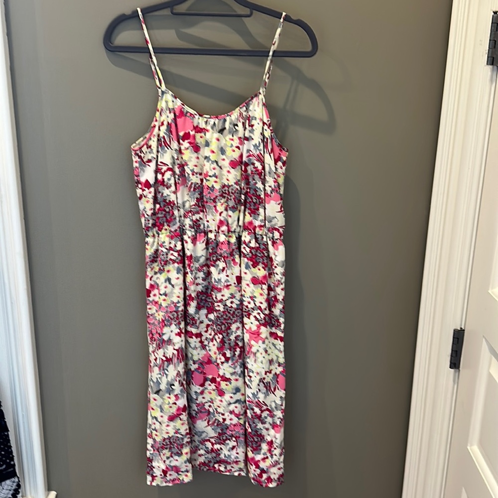 Banana Republic Silk Floral Dress Petite Large